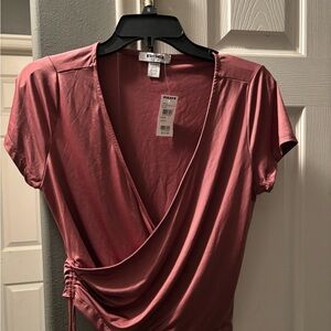 RSQ Women's Pink Wrap Top